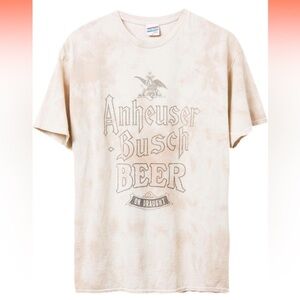 Junk Food Clothing x Budweiser Tie Dyed Graphic Flea Market Tee in Color Oliva